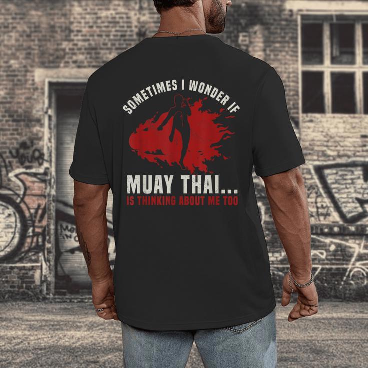 Muay Thai Boxing Teacher Kickboxing Martial Arts Instructor Men's Back Print T-Shirt