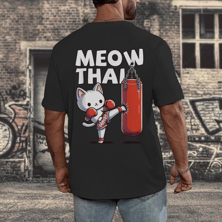 Muay Thai Cat Meow Thai Thai Boxing For Youth Muay Thai Men's Back Print T-Shirt
