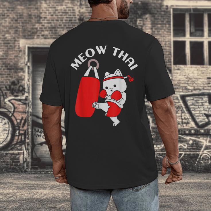 Muay Thai Cat Meow Thai Men's Back Print T-Shirt Muay Thai Cat Meow Thai Men's Back Print T-Shirt