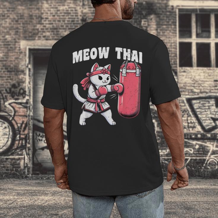 Muay Thai Cat Meow Thai Women Neko Costume Muay Thai Men's Back Print T-Shirt