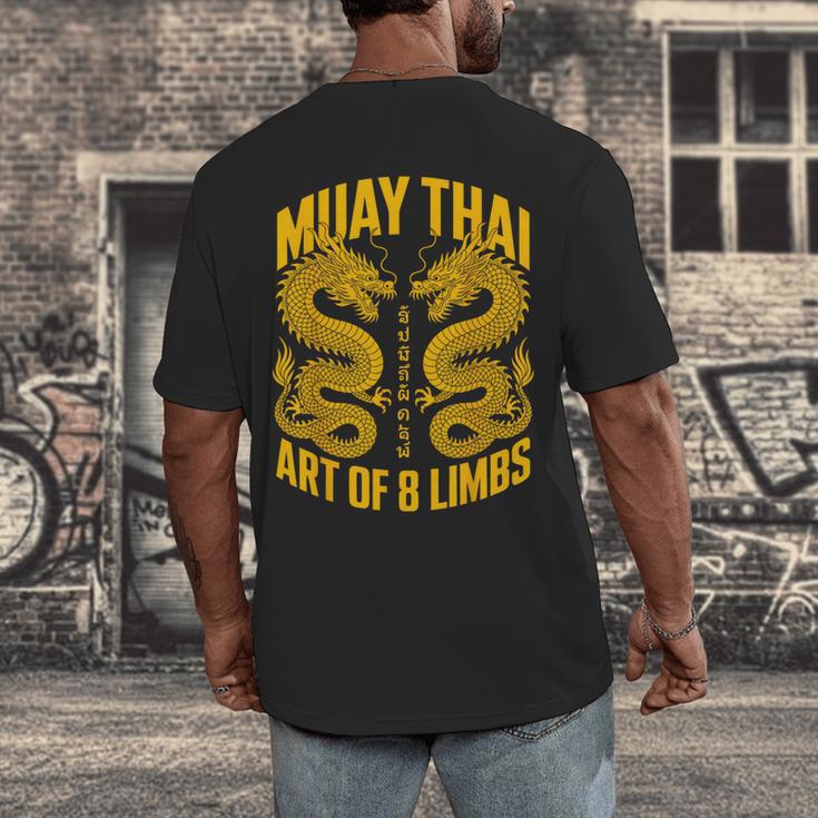 Muay Thai Dragons Thai Boxing Fighter Men's Back Print T-Shirt