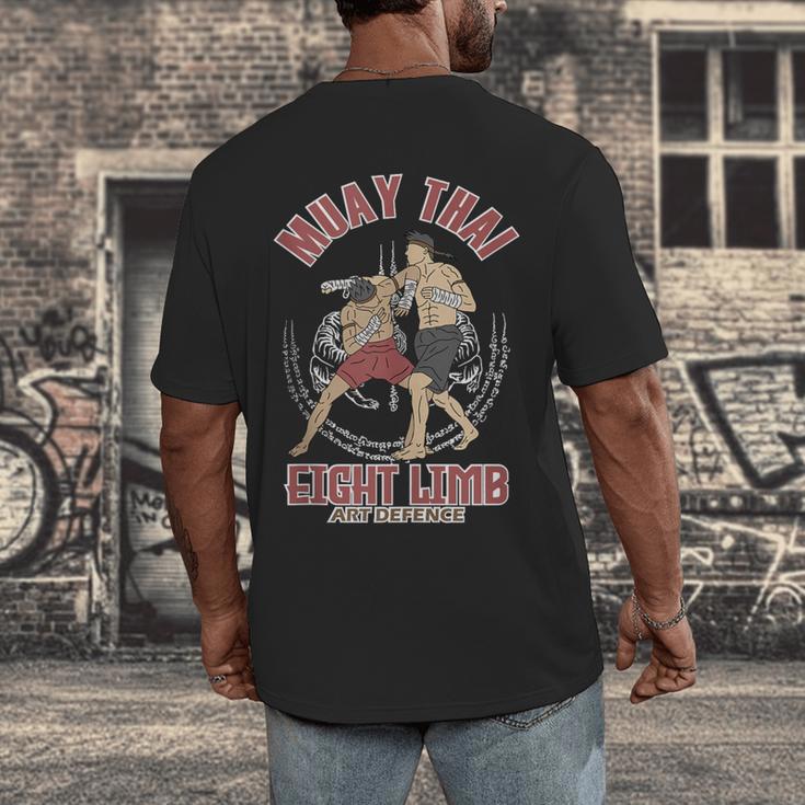 Muay Thai Eight Limb Art Defence Men's Back Print T-Shirt Muay Thai Eight Limb Art Defence Men's Back Print T-Shirt