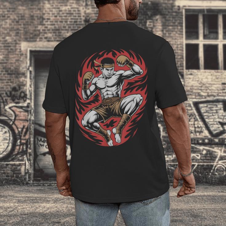 Muay Thai Elbow Strike Silhouette Minimal Clean Sport Men's Back Print T-Shirt