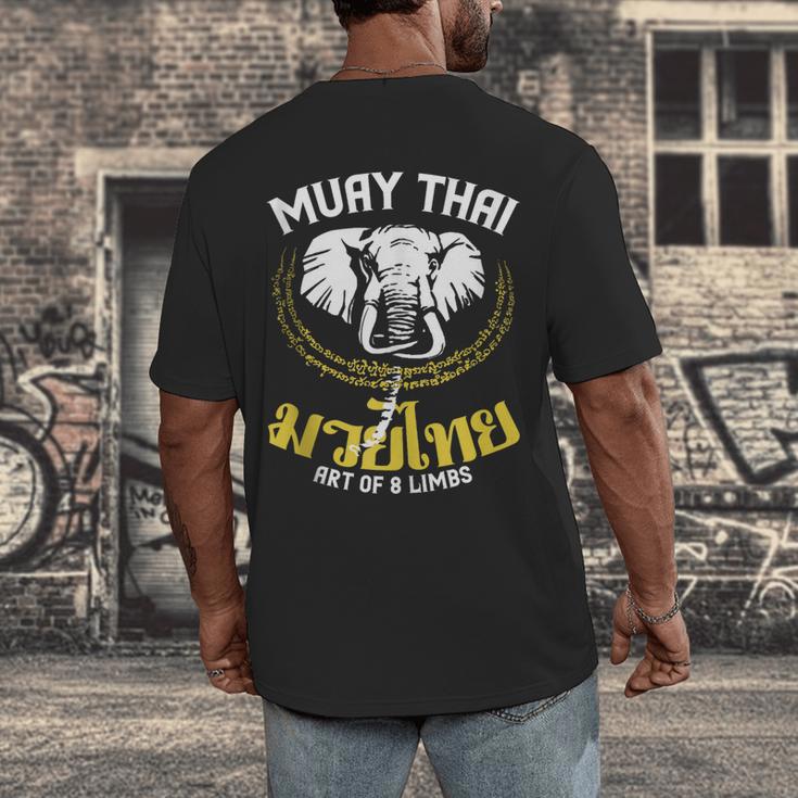 Muay Thai Elephant Martial Arts Thai Boxing Coach Lover Men's Back Print T-Shirt