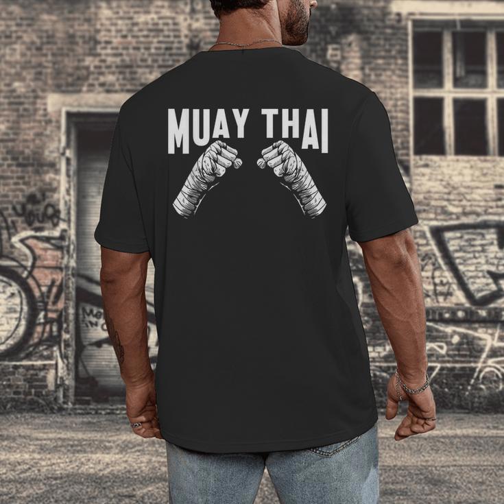 Muay Thai Fighter Fists MMA Club Martial Arts Fighting Coach Men's Back Print T-Shirt