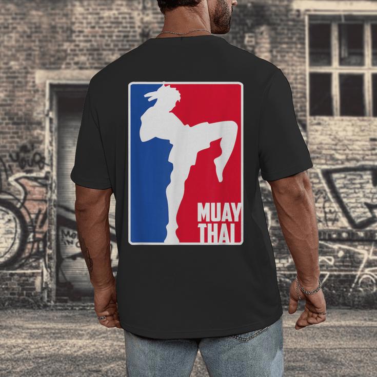 Muay Thai Fighter Retro Kickboxing Training MMA Men's Back Print T-Shirt Muay Thai Fighter Retro Kickboxing Training MMA Men's Back Print T-Shirt