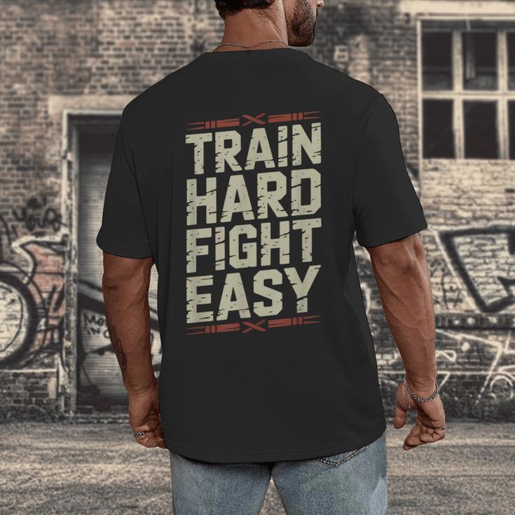 Muay Thai Fighter Train Hard Fight Easy Training Motivation Men's Back Print T-Shirt Muay Thai Fighter Train Hard Fight Easy Training Motivation Men's Back Print T-Shirt