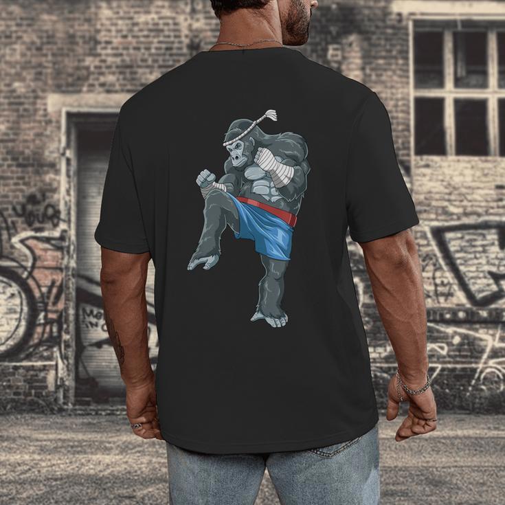 Muay Thai Gorilla Thai Boxing Men's Back Print T-Shirt Muay Thai Gorilla Thai Boxing Men's Back Print T-Shirt