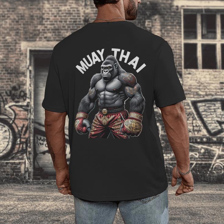 Muay Thai Gorilla Strength Power Fighter Men's Back Print T-Shirt Muay Thai Gorilla Strength Power Fighter Men's Back Print T-Shirt