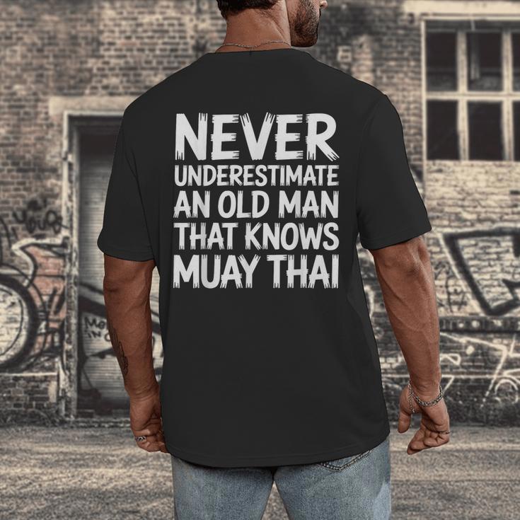 Muay Thai For Grandpa Men Mixed Martial Arts Men's Back Print T-Shirt