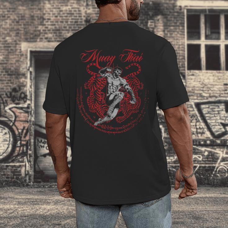 Muay Thai Kickboxing Martial Art Fighter Thai Boxing Men's Back Print T-Shirt