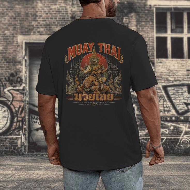 Muay Thai Life Vintage Thai Boxing Nak Muay Thai Giant Men's Back Print T-Shirt
