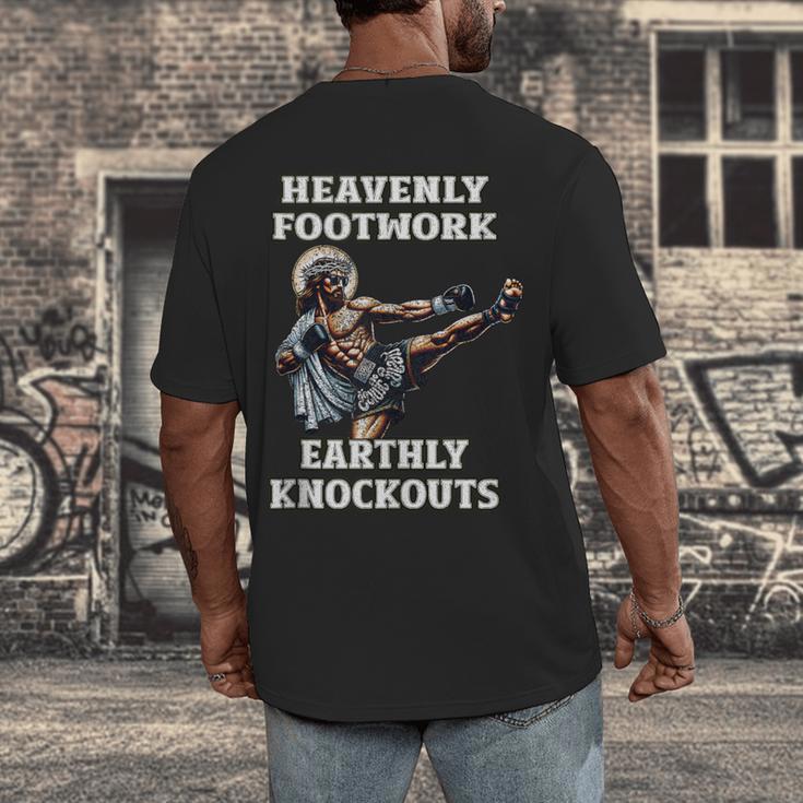 Muay Thai Lord Jesus Kickboxing Christian Men's Back Print T-Shirt Muay Thai Lord Jesus Kickboxing Christian Men's Back Print T-Shirt