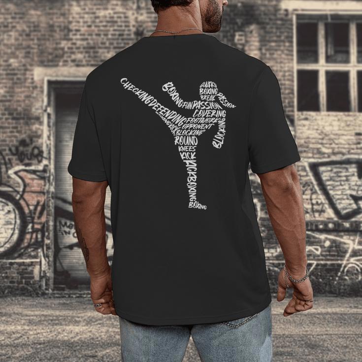 Muay Thai Martial Arts Typography Kickboxer Girls Kickboxing Men's Back Print T-Shirt