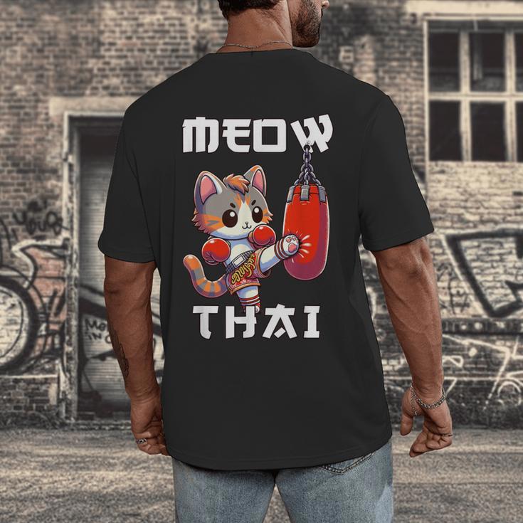 Muay Thai Meow Thai & Thai Boxing Muay Thai Cat Men's Back Print T-Shirt