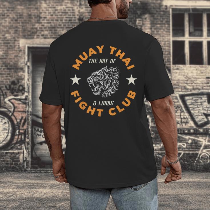 Muay Thai MMA Fight Tattoo Tiger Art Of 8 Limbs Kickboxing Men's Back Print T-Shirt