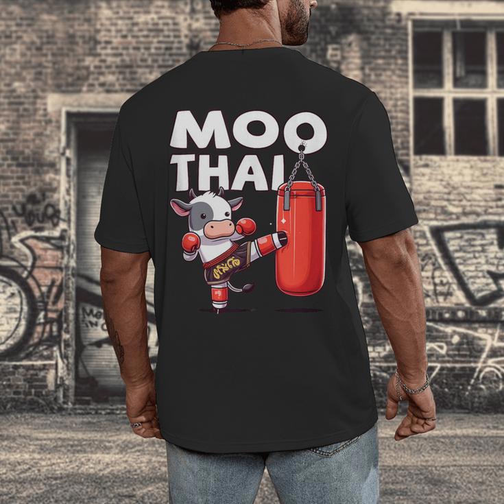 Muay Thai Moo Thai Thai Boxing For Youth Muay Thai Cow Men's Back Print T-Shirt Muay Thai Moo Thai Thai Boxing For Youth Muay Thai Cow Men's Back Print T-Shirt