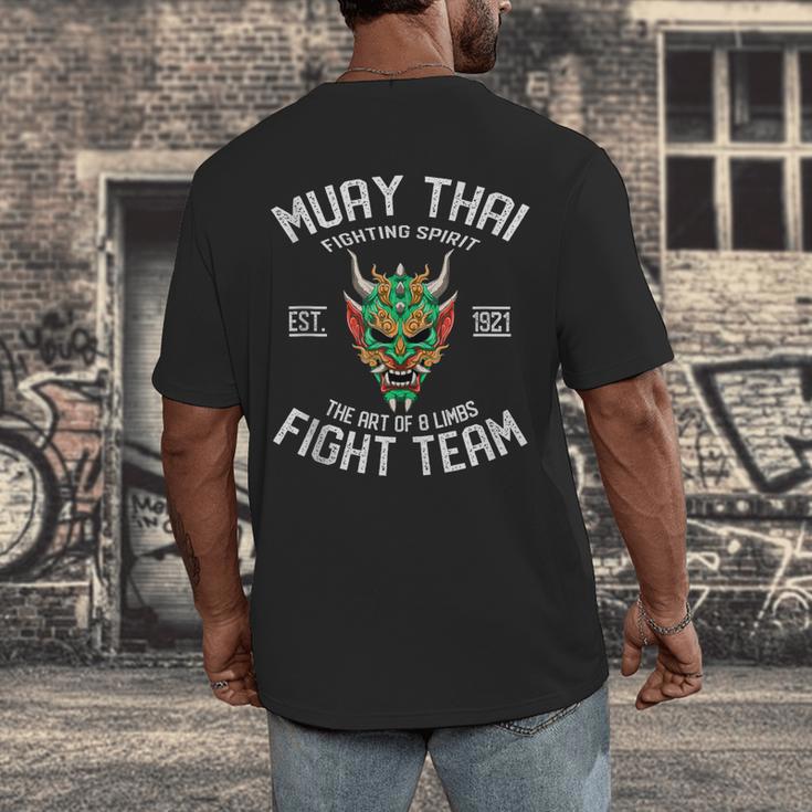Muay Thai Oni Fight Team Kickboxing Men's Back Print T-Shirt