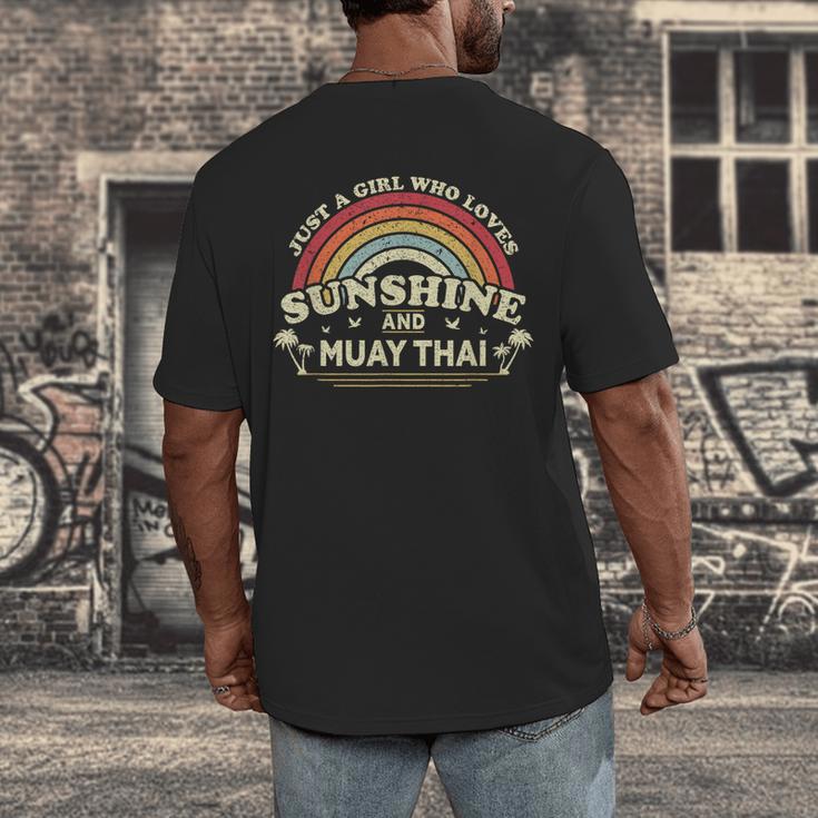 Muay Thai Shirt A Girl Who Loves Sunshine And Muay Thai Men's Back Print T-Shirt