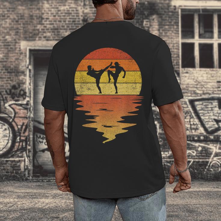 Muay Thai Shirt Retro Sunset 70s Vintage Muay Thai Men's Back Print T-Shirt