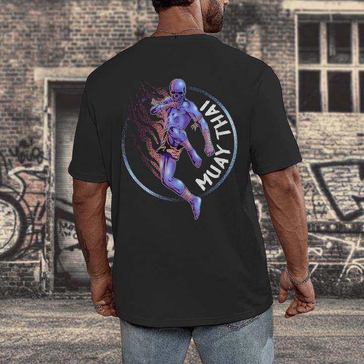 Muay Thai Skeleton Men's Back Print T-Shirt Muay Thai Skeleton Men's Back Print T-Shirt