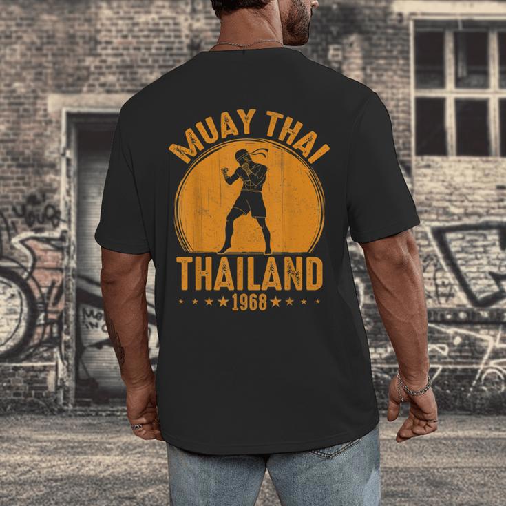 Muay Thai Thailand 1968 Slogan Sport Men's Back Print T-Shirt