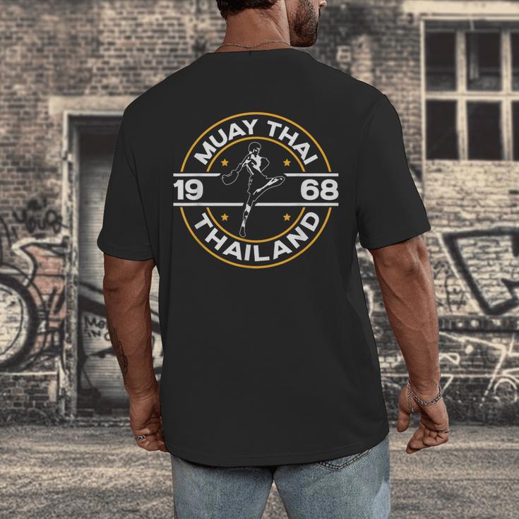 Muay Thai Thailand Fighter Fighting Combat 1969 Thai Boxing Men's Back Print T-Shirt