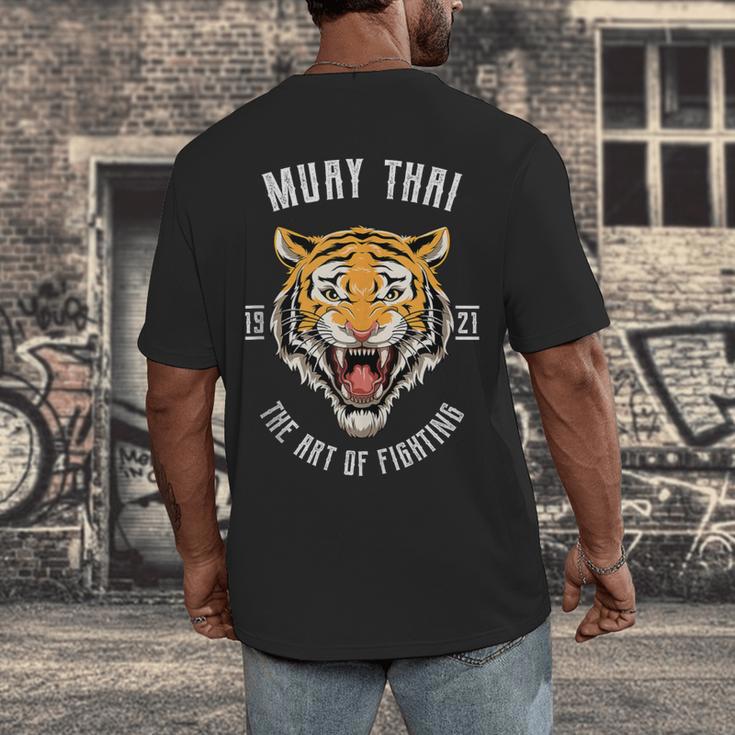 Muay Thai Tiger Thai Boxing Men's Back Print T-Shirt Muay Thai Tiger Thai Boxing Men's Back Print T-Shirt