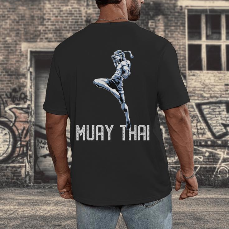 Muay Thai Tiger Nak Muay Kickboxing Men's Back Print T-Shirt Muay Thai Tiger Nak Muay Kickboxing Men's Back Print T-Shirt
