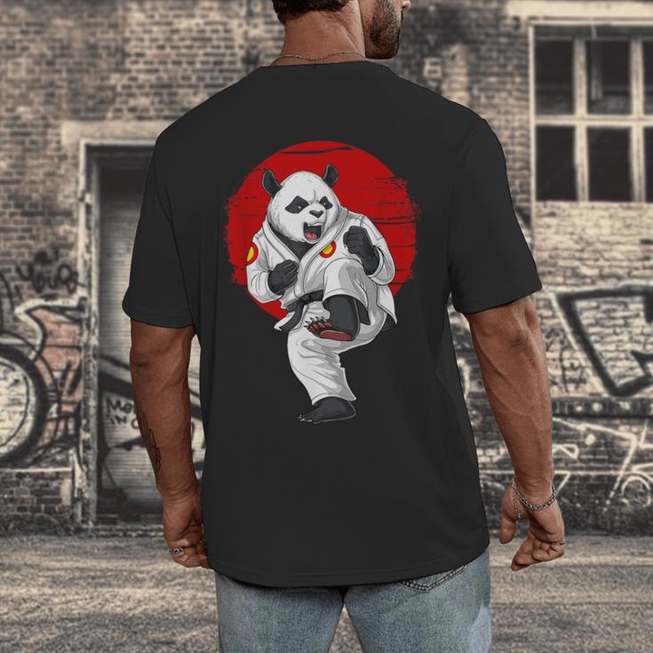 Panda Bear Karate Kickboxing Muay Thai Martial Arts Men's Back Print T-Shirt Panda Bear Karate Kickboxing Muay Thai Martial Arts Men's Back Print T-Shirt