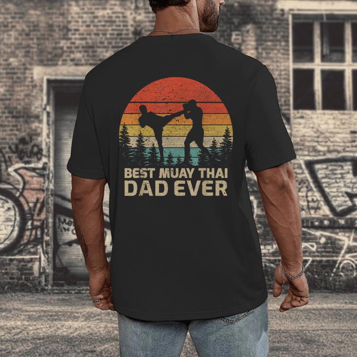 Retro Vintage Best Muay Thai Dad Ever Father's Day Men's Back Print T-Shirt Retro Vintage Best Muay Thai Dad Ever Father's Day Men's Back Print T-Shirt