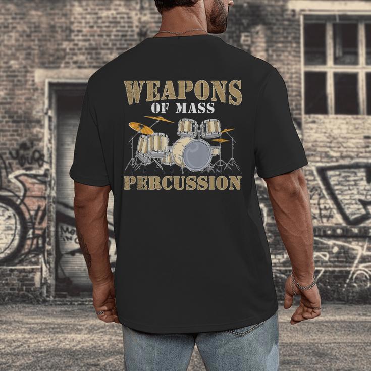 Rock Band Musical Instrument Drum Kit Men's Back Print T-Shirt Rock Band Musical Instrument Drum Kit Men's Back Print T-Shirt