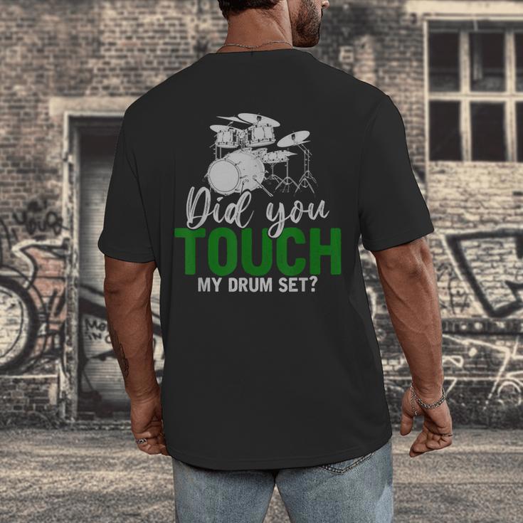 Rock Musical Instrument Band Drummer Drum Kit Men's Back Print T-Shirt Rock Musical Instrument Band Drummer Drum Kit Men's Back Print T-Shirt