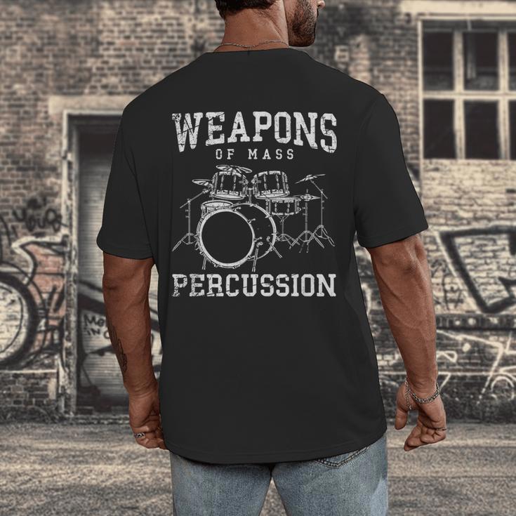 Rock Musician Drummer Drum Kit Men's Back Print T-Shirt Rock Musician Drummer Drum Kit Men's Back Print T-Shirt