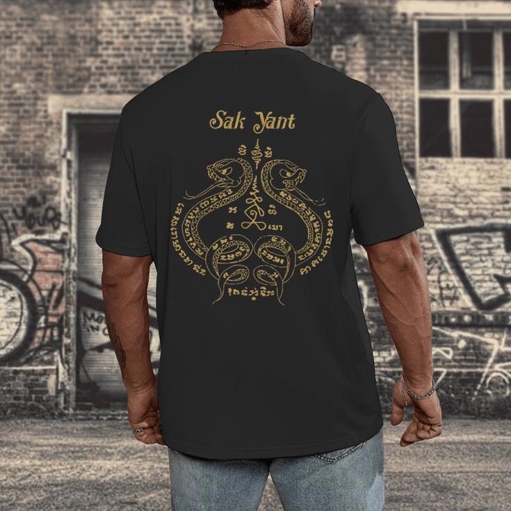Sak Yant Sak Yant Tattoo Sak Yant Muay Thai Sak Yant T-Shirt Men's Back Print T-Shirt