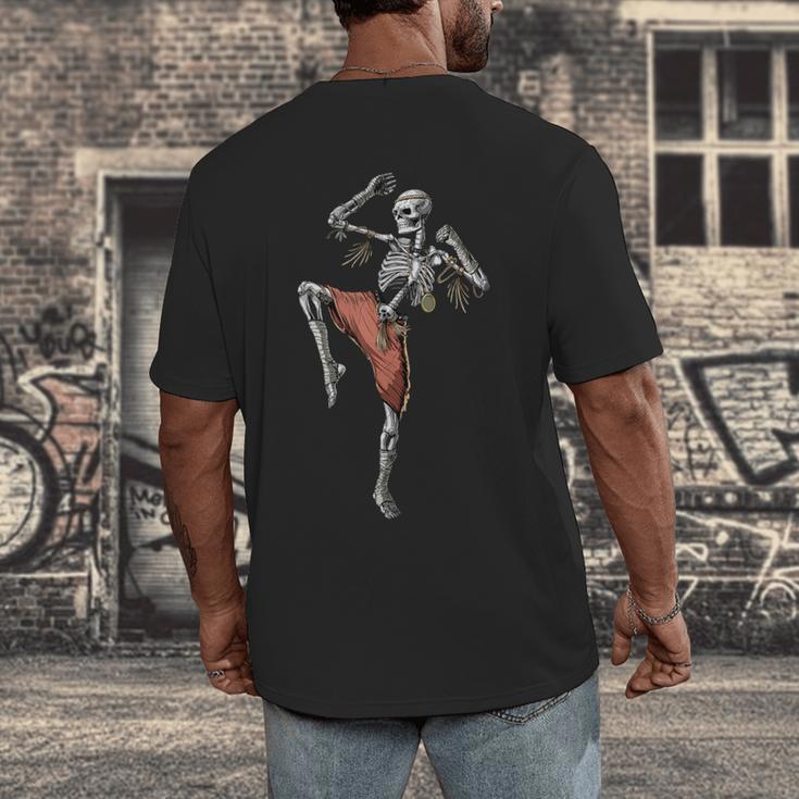 Skeleton Muay Thai Boxing Karate Kickboxing Martial Arts Men's Back Print T-Shirt Skeleton Muay Thai Boxing Karate Kickboxing Martial Arts Men's Back Print T-Shirt