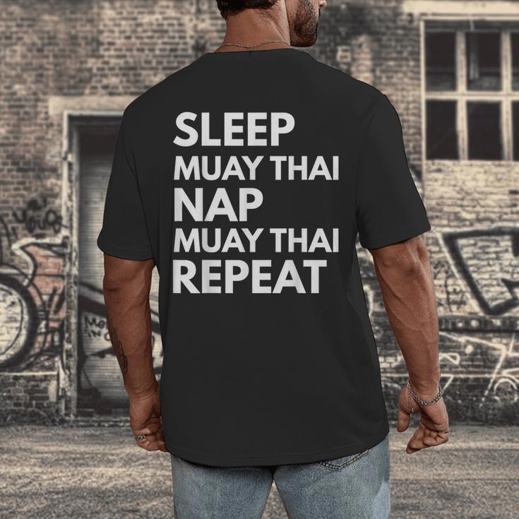 Sleep Nap Muay Thai Repeat Lover Martial Arts Men's Back Print T-Shirt
