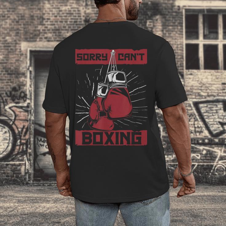 Sorry Can't Boxing Professional Boxer Muay Thai Boxing Men's Back Print T-Shirt
