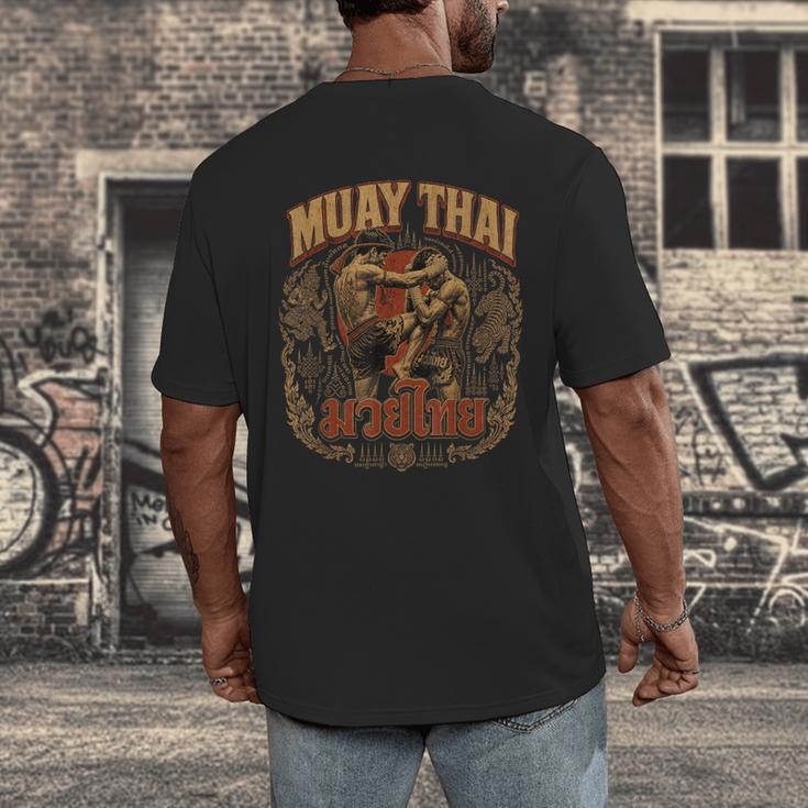 Vintage Muay Thai Thai Boxing Nak Muay Fighter Art Men's Back Print T-Shirt Vintage Muay Thai Thai Boxing Nak Muay Fighter Art Men's Back Print T-Shirt
