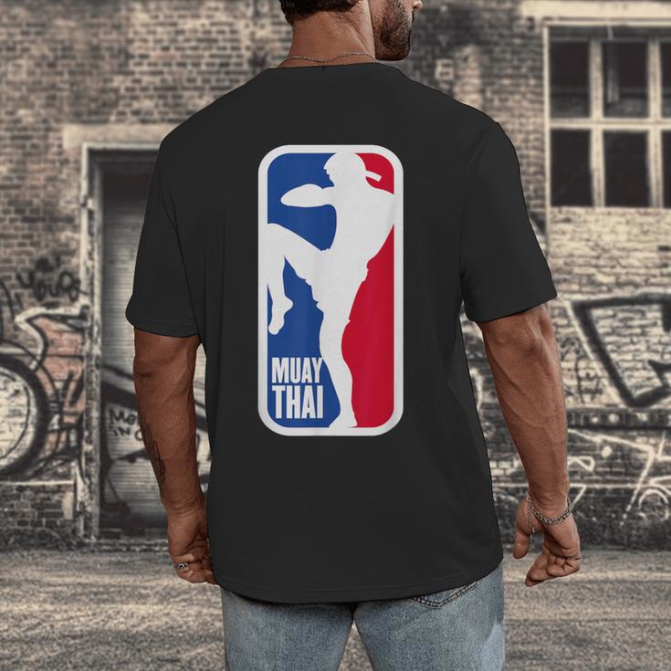 Vintage Muay Thai Fighter MMA Street Fight Kickboxing Club Men's Back Print T-Shirt