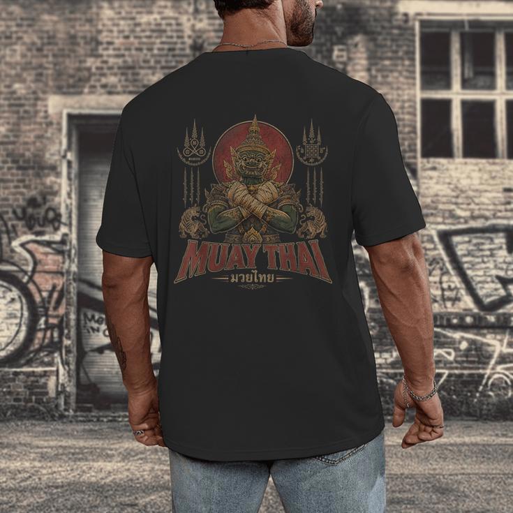 Vintage Muay Thai Respect Thai Boxing Fighter Thai Giant Men's Back Print T-Shirt