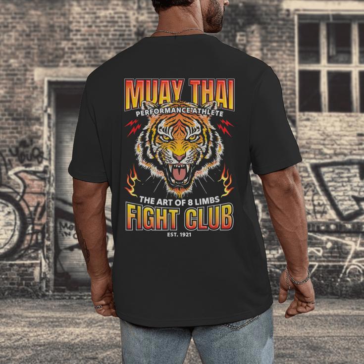 Vintage Muay Thai Twin Tiger Art Of 8 Limbs Men's Back Print T-Shirt Vintage Muay Thai Twin Tiger Art Of 8 Limbs Men's Back Print T-Shirt