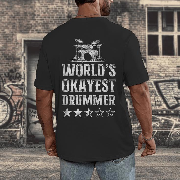 Vintage World'S Okayest Drummer Drum Kit Men's Back Print T-Shirt Vintage World'S Okayest Drummer Drum Kit Men's Back Print T-Shirt