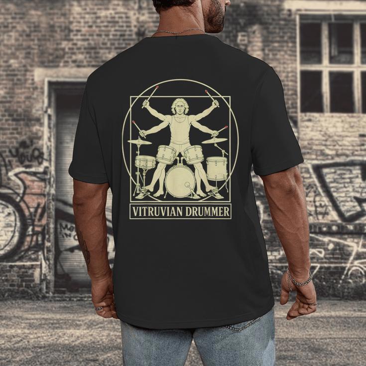 Vitruvian Drummer Drum Kit Music Lover Musician Men Men's Back Print T-Shirt