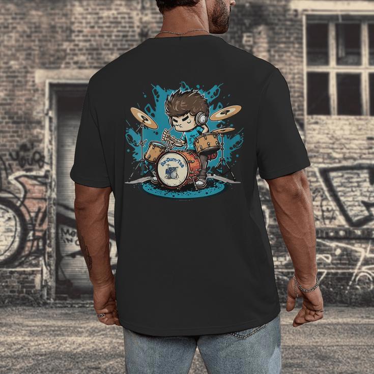 Women's Drum Set Drumming Drummers Drum Kits Music Men's Back Print T-Shirt Women's Drum Set Drumming Drummers Drum Kits Music Men's Back Print T-Shirt