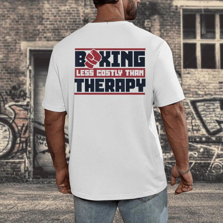 Boxing Less Costly Than Therapy Muay Thai Boxing Men's Back Print T-Shirt