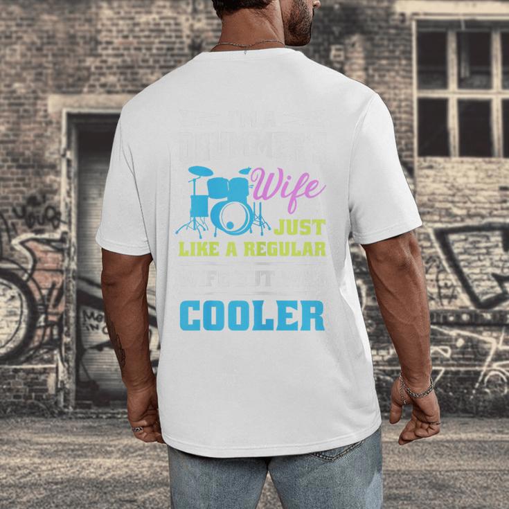 Cool Drum Kit Percussionist Drummer Wife Quote Image T-Shirt Men's Back Print T-Shirt Cool Drum Kit Percussionist Drummer Wife Quote Image T-Shirt Men's Back Print T-Shirt