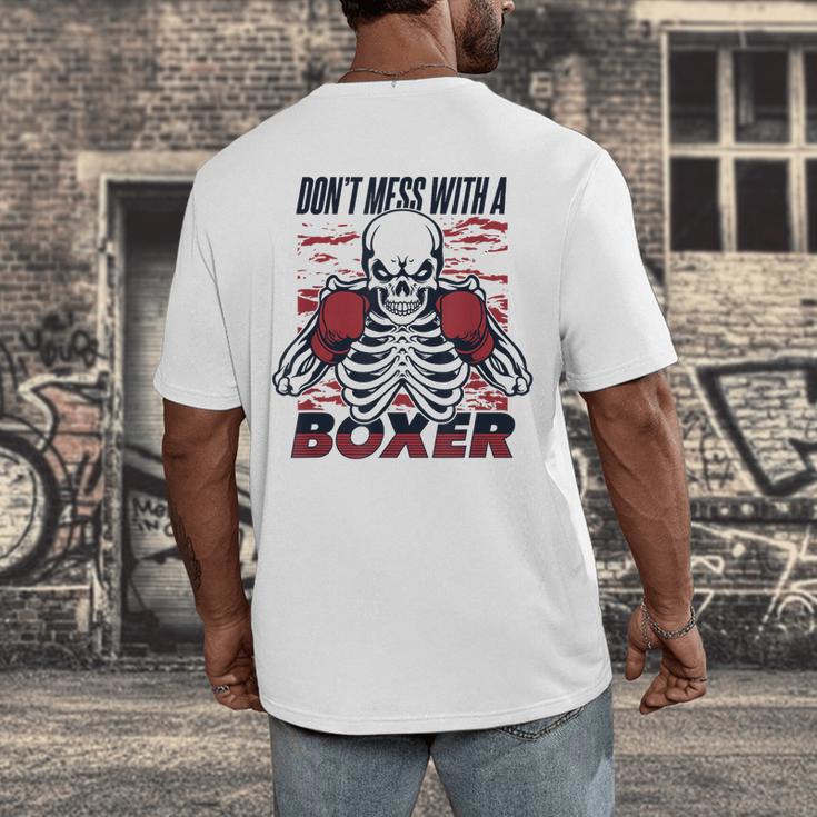 Don't Mess With A Boxer Kickboxer Fan Muay Thai Boxing Men's Back Print T-Shirt
