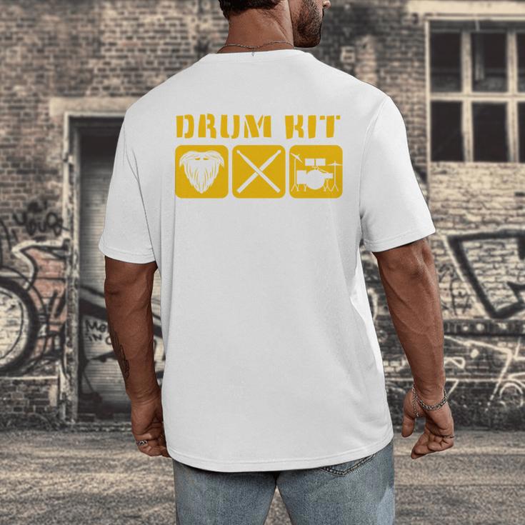 Drum Kit Band Drumming Drumsticks Musical Drums Men's Back Print T-Shirt Drum Kit Band Drumming Drumsticks Musical Drums Men's Back Print T-Shirt