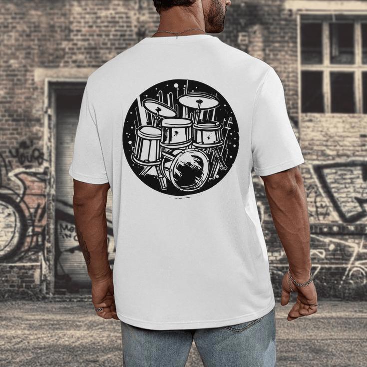 Drum Kit Drums Sweatshirt Men's Back Print T-Shirt Drum Kit Drums Sweatshirt Men's Back Print T-Shirt